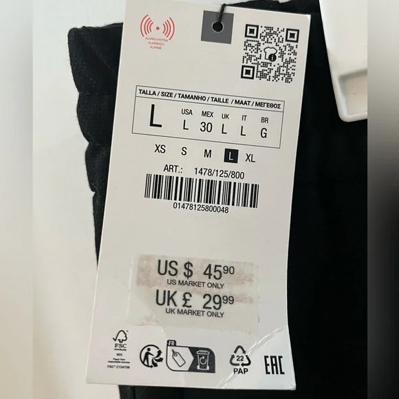 Zara Black Jogger Pants, A Step-up From Run Of The Mill Joggers. large, NWOT - Picture 3 of 8